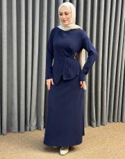 lacivert 27k 2051 nuss elbise