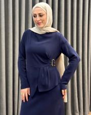 lacivert 27k 2051 nuss elbise 2