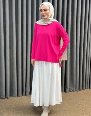 fuşya 27k 116 triko bluz 2