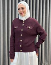 bordo 27k 601 nuss triko hırka