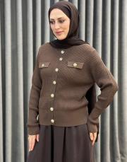 kahve 27k 601 nuss triko hırka