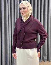bordo 27k 604 nuss triko hırka