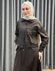 kahve 26 kk 5371 missemramiss nora nakışlı ceket etek takım 2