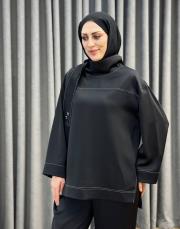 siyah 26 kk 5378 missemramiss kontrast dikişli saten takım 3