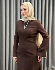 kahve ykz 1033 white corner abiye elbise 2