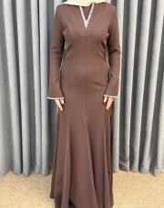 kahve ykz 1033 white corner abiye elbise 4