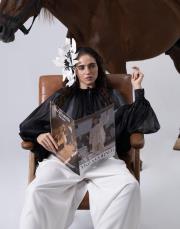 siyah ykz 1025 white corner pelerin organze bluz 6