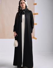 siyah ykz 1026 white corner elbise