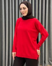 kırmızı 1913 merwish basic triko tunik