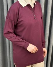 bordo 1925 merwish sole çift yaka triko 5