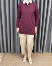 bordo 1925 merwish sole çift yaka triko 6