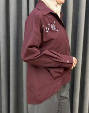 bordo 5372 missemramiss işlemeli gömlek 5