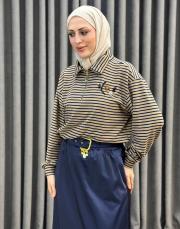 vizon çizgili 5380 missemramiss çizgili sweat thşirt