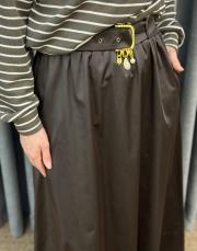 kahve 5376 missemramiss kemerli saten etek 3