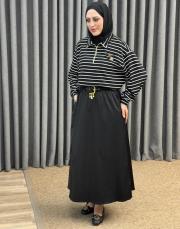 siyah 5376 missemramiss kemerli saten etek 3