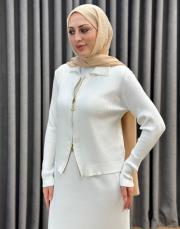 ekru 5330 missemramiss fermuarlı hırka