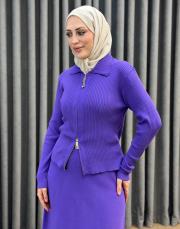 mor 5330 missemramiss fermuarlı hırka