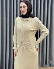 bej 5330 missemramiss fermuarlı hırka