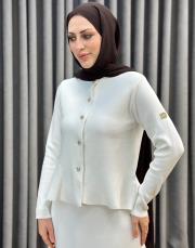 ekru 5432 missemramiss peplum hırka