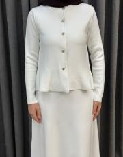 ekru 5432 missemramiss peplum hırka 5