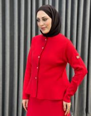 kırmızı 5432 missemramiss peplum hırka