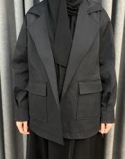 siyah 5475 missemramiss noir kısa trençkot 5