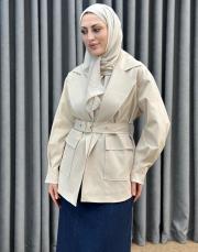 taş 5475 missemramiss noir kısa trençkot