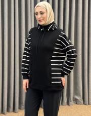siyah 2026 merwish soi cizgili modal sweat