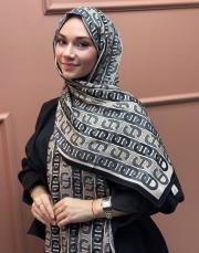 siyah 2018 merwish monogram şal