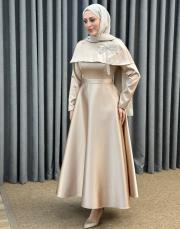 bej ykz 1040 white corner elbise