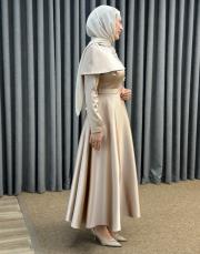 bej ykz 1040 white corner elbise 3