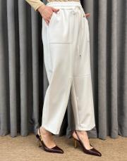 ekru sz 5680 sentez streç havuç paçalı pantolon 2