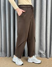 kahve sz 5680 sentez streç havuç paçalı pantolon 2