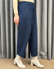 lacivert sz 5680 sentez streç havuç paçalı pantolon 3