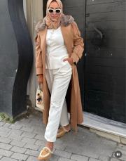 camel 5478 missemramiss kürklü rose trençkot 3