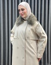 taş 5478 missemramiss kürklü rose trençkot 2