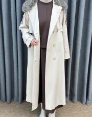 taş 5478 missemramiss kürklü rose trençkot 6