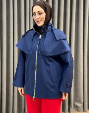 lacivert 5476 missemramiss luna cape astarlı ceket