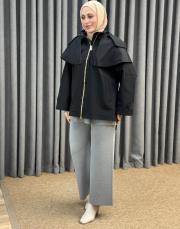 siyah 5476 missemramiss luna cape astarlı ceket 2