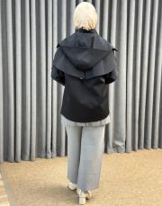siyah 5476 missemramiss luna cape astarlı ceket 5
