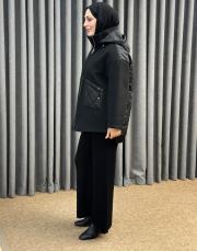 siyah 5473 missemramiss pearl zip ceket 3