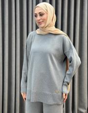 gri 5433 missemramiss basic triko sweatshırt