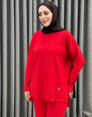 kırmızı 5433 missemramiss basic triko sweatshırt