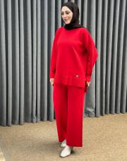 kırmızı 5433 missemramiss basic triko sweatshırt 2