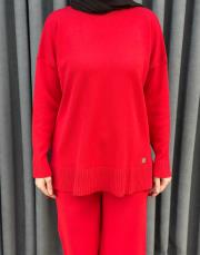 kırmızı 5433 missemramiss basic triko sweatshırt 3