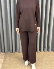 kahve 5434 missemramiss basic triko pantolon 3