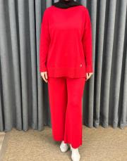 kırmızı 5434 missemramiss basic triko pantolon 3