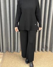 siyah 5434 missemramiss basic triko pantolon 3
