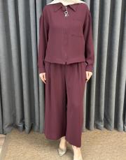 bordo 5527 missemramiss rosella ceket pantolon takım 4