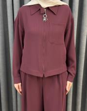 bordo 5527 missemramiss rosella ceket pantolon takım 5